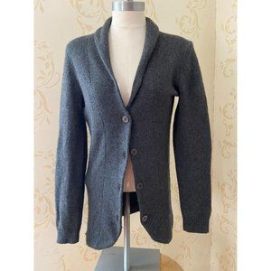 Malika 100% Cashmere Gray Cardigan Sweater Ladies Medium